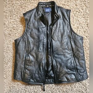 Y2K Vintage Leather Puffer Vest